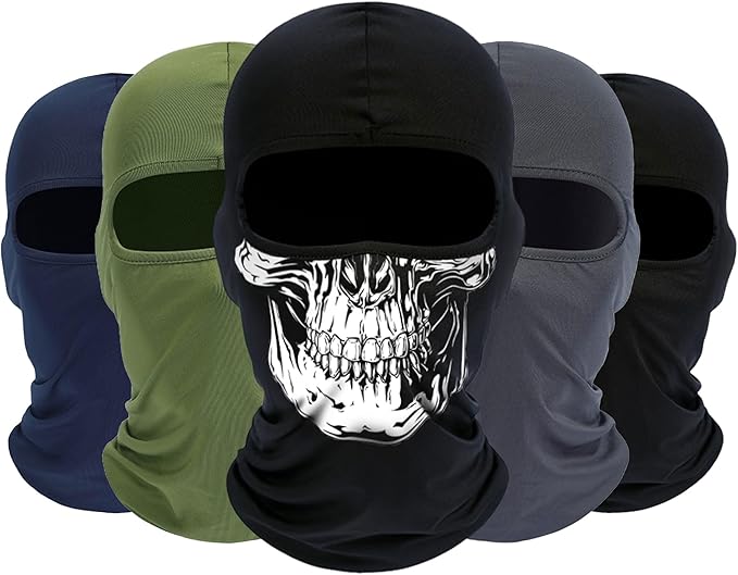 Balaclava Ski Mask, 5 Pack Neck Gaiter Motorcycle Scarf Summer Cooling UV Protector Men/Women