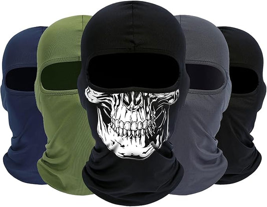Balaclava Ski Mask, 5 Pack Neck Gaiter Motorcycle Scarf Summer Cooling UV Protector Men/Women