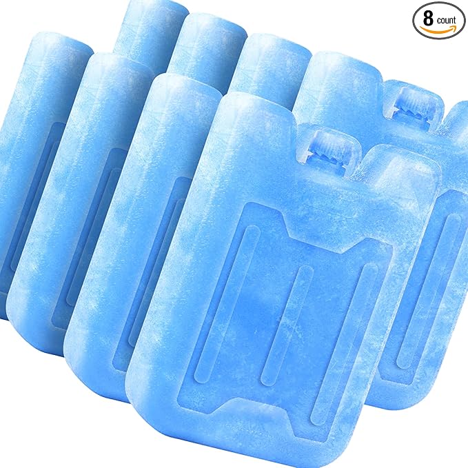 4/8 Pack Ice Packs for Lunch Boxes & Coolers, Slim Reusable Lunchbox Cooler for Women, Quick Freeze Space Saving Freezer Icepack, Long-Lasting Picnic Accessories Small Cold Pack, Travel Essentials