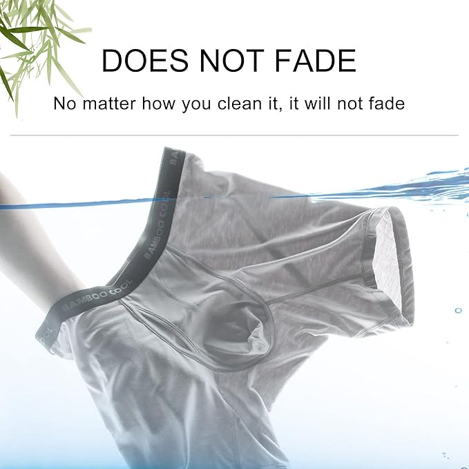 BAMBOO COOL Men's Ultra Breathable Underwear,No Riding Up Boxer Briefs with ComfortFlexible Waistband,Multipack