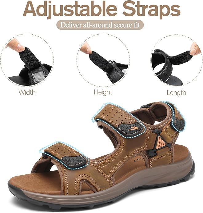 FLARUT Men's Sport Sandals Outdoor Hiking Sandal Open Toe Walking Sandals for Summer Beach Water Shoes