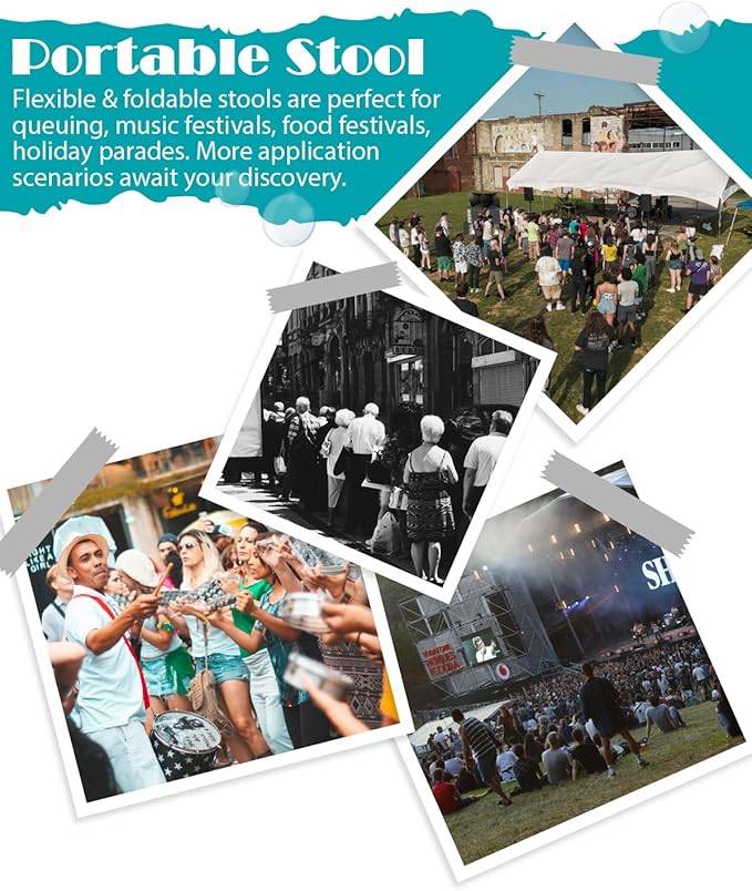 18-inch Heavy Duty Collapsible Stool - 800 lbs Capacity, 2.6 lbs Lightweight Portable Folding Stool for Camping, Travel, Music Festivals and Other Outdoor Events