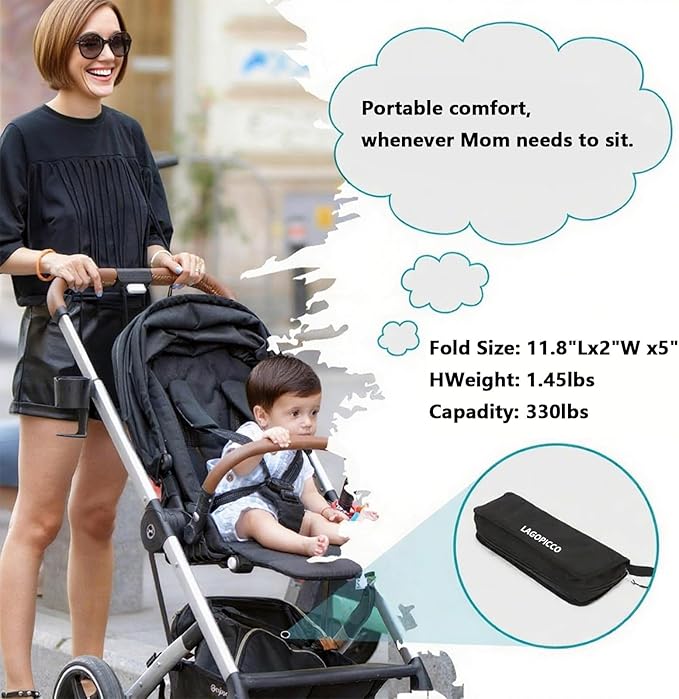 Collapsible Folding Stool – Lightweight Portable Chair for Adults, Compact Travel Seat, Holds 330LBS, Ideal for Camping, Hiking, Fishing, Outdoor Events & Festivals