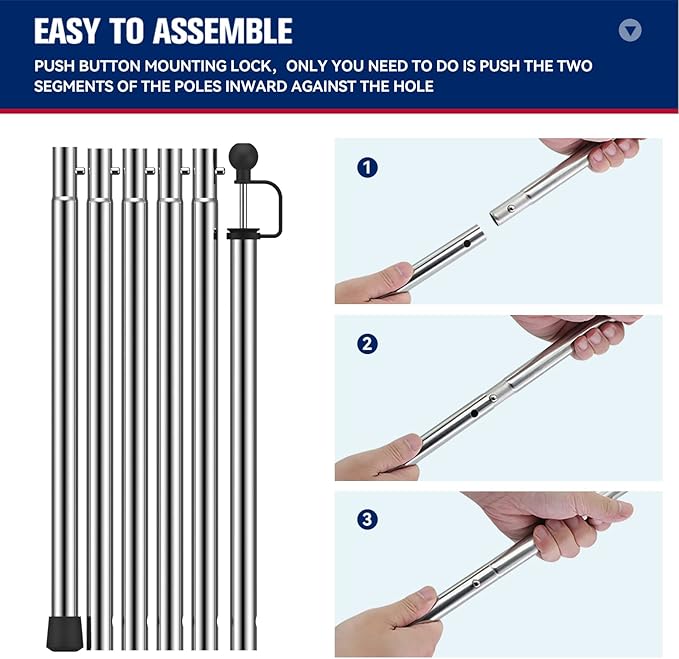 KOMCLUB Telescoping Tent Poles Tarp Poles Adjustable Stainless Steel Camping Tarp Pole for Outdoor Canopy Awning Rain Shelter-94.5 in Set of 2