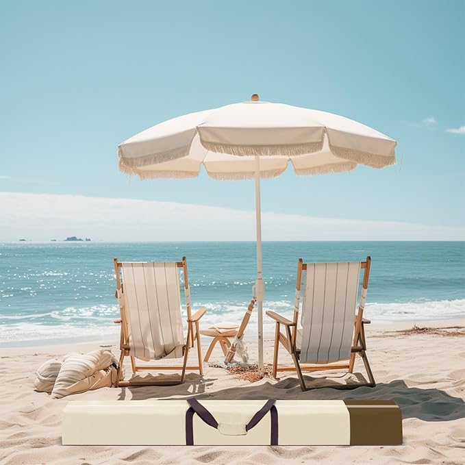 67 Inch Waterproof Umbrella Storage Bag for Outdoor Beach Umbrella bag, Oversized Hammock and Steel Stand With Handles and Zippers,Tent Pole Bag,Travel Sports Equipment Bag,Beige