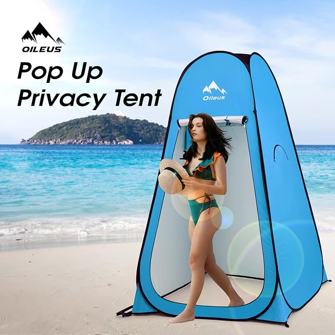 Oileus Pop Up Privacy Tent - Portable Shower Tent, Beach Changing Room, Camp Toilet, Instant Privacy Shelter - Camping, Beach, Hiking, Fishing
