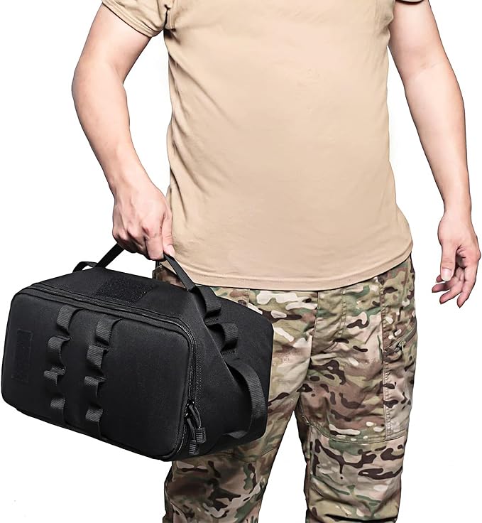 Camping Storage Bags, Utility Tote Bag for Campings Cookware Organizer, Trunk Organizer with Shoulder Strap,Outdoor Garden Tool Bag for Camping, Travel, Picnic, Garage Trunk (Black)