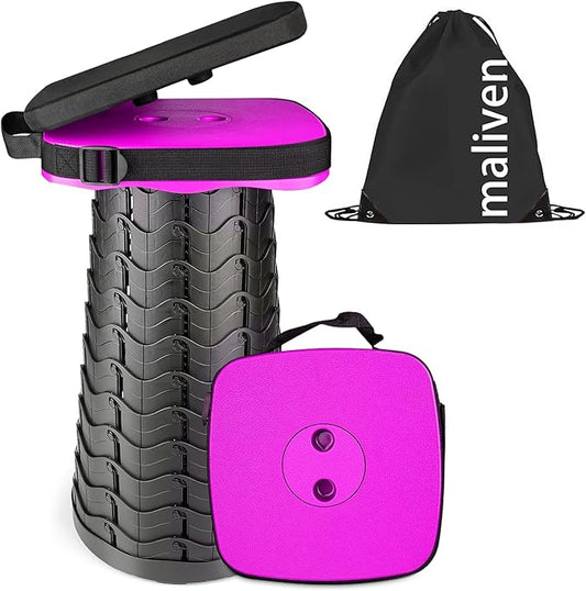 Foldable Camping Stool with Cushion, Portable Folding Stool with Nylon Bag, Collapsible Stool for Adults Portable, Max Load 550 LB