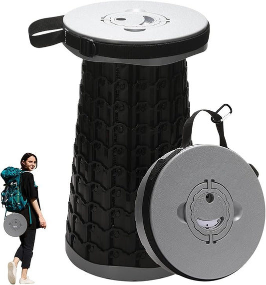 18-inch Heavy Duty Collapsible Stool - 800 lbs Capacity, 2.6 lbs Lightweight Portable Folding Stool for Camping, Travel, Music Festivals and Other Outdoor Events