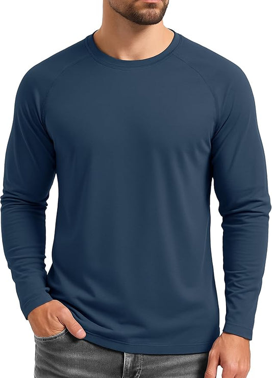 Boladeci Men's Thermal Underwear Tops Fleece Lined Base Layer Long Sleeve Shirts for Cold Weather