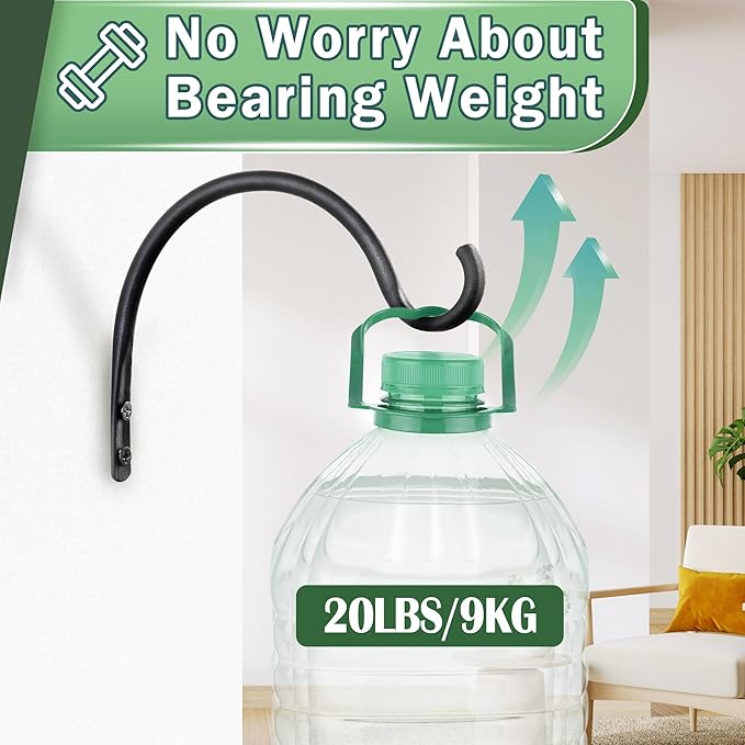 AJART Hanging Plant Hanger Outdoor: 6-Inch Bird Feeder Wall Hooks - Rust-Resistant Plant Bracket Hook for Hanging Flower Baskets