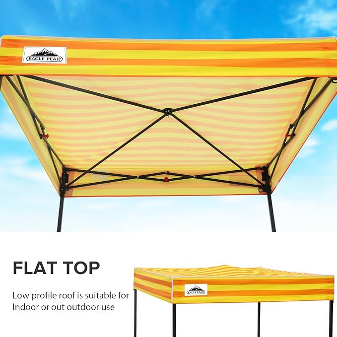 EAGLE PEAK Flex Compact 5x5 Pop-up Canopy Changing Room, Portable Privacy Dressing Room for Indoor Fashion Photoshoots, Camping, or Pool, Yellow/Orange