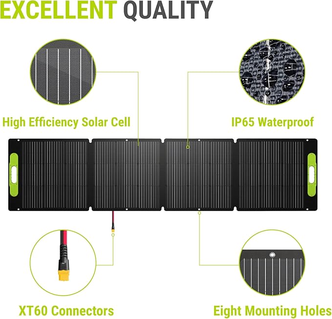 Newpowa 200W Portable Solar Panel Kit with Adjustable Kickstand Case,200Watt 12Volt Foldable Panel+20A MPPT Controller+20FT Controller Cable+20ft 12AWG