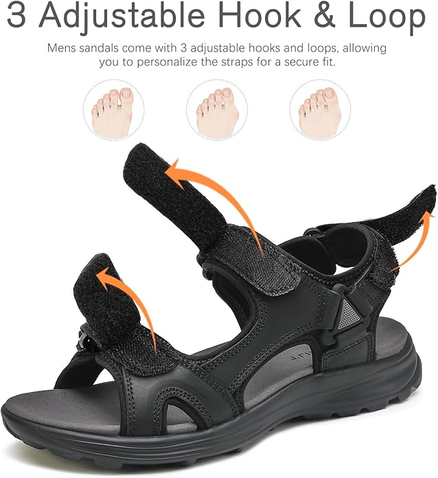 FLARUT Men's Sport Sandals Outdoor Hiking Sandal Open Toe Walking Sandals for Summer Beach Water Shoes