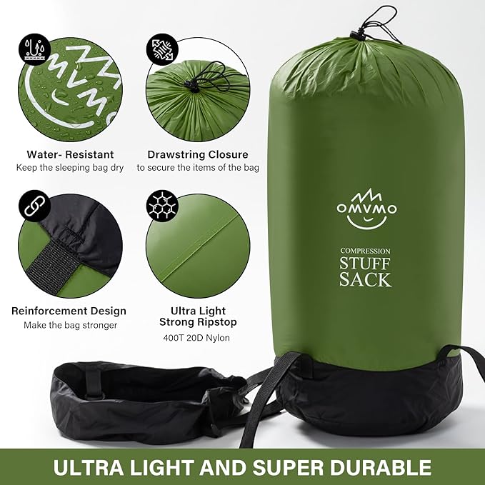 Compression Sack, 12L/19L/32L/46L/53L Water-Resistant Sleeping Bag Stuff Sack,Anti-Tear Ultra Light 400T 20D Nylon Storage Bag,Space Saving Gear for Camping Hiking Travel 1Pcs