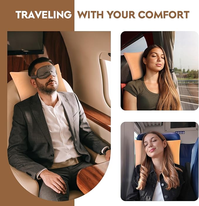 Small Shredded Memory Foam Pillow, Camping Pillow Travel Pillow - Compressible Medium Firm, Breathable Cover, Ideal Backpacking Hiking, Airplane and Car (Apricot Yellow, L)