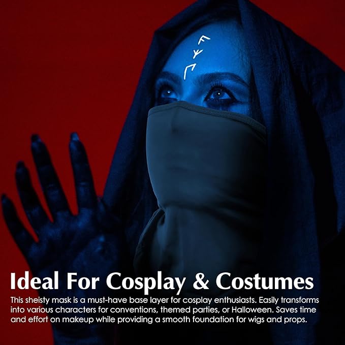 Achiou Balaclava Face Mask, Ski Mask for Men Women Football, Lightweight Sheisty, Ninja Shiesty Sun Hood UV Protector Cycling