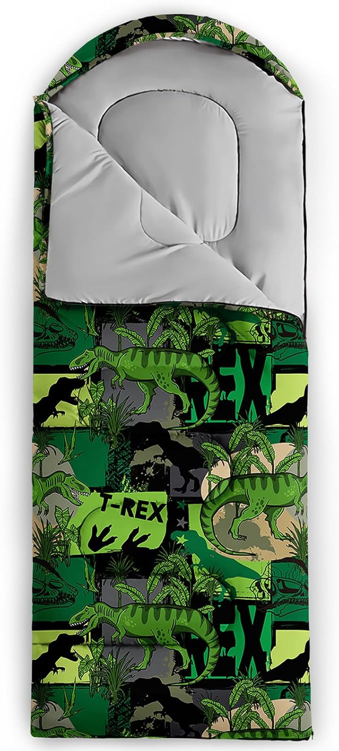 AILONEN Blue Glowing Basketball Sleeping Bag for Kids Boys,Warm and Cool Weather,Lightweight,Waterproof Backpacking,City Theme Ball Sports Sleeping Bag for Camping