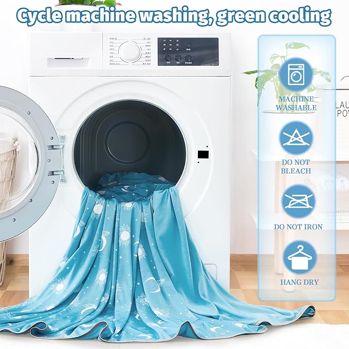 inhand Cooling Blanket King Size (90"x108") - Cooled Blankets for Hot Sleepers Lightweight Breathable Summer Blanket for Sleeping Night Sweats to Keep Cool in The Heat -Aqua