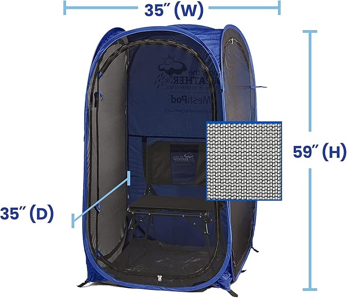 WeatherPod® The Original Shark Tank MyPod??Mesh 1-2 Person Pop-Up Screen Pod - Keeps Out Bugs, Mosquitos, and Harmful UV Rays - UPF 50 for Maximum Protection from The Sun