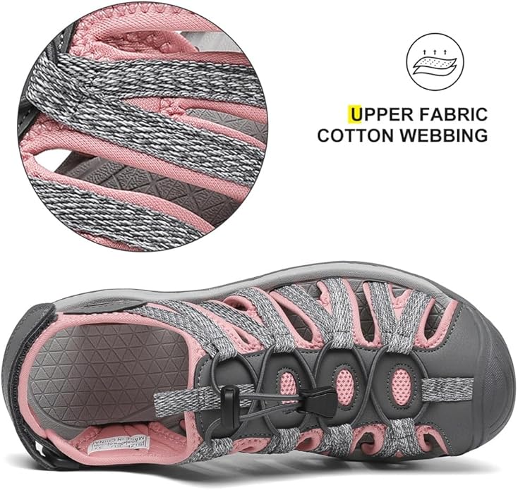 Dannto Women's Closed Toe Hiking Sandals Walking Water Sandal Comfort Athletic Sport Outdoor Sandals