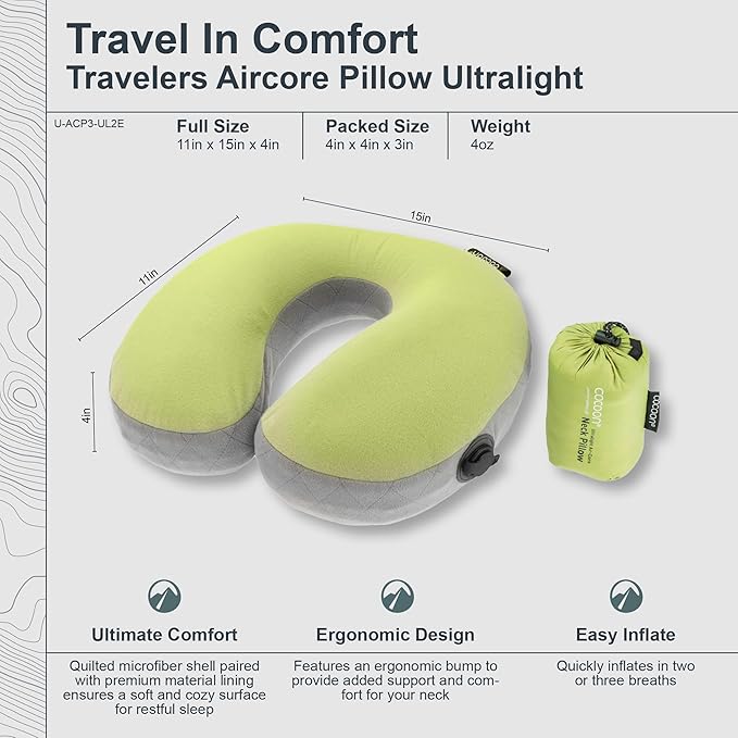 COCOON - Premium - Ergo Aircore Pillow Ultralight - U-Shaped- One Size