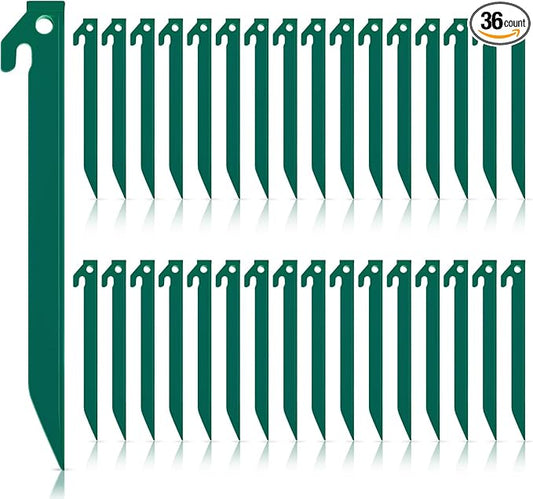 Deekin Plastic Tent Stakes 9 Inch Heavy Duty Tent Pegs Spike Hook Stakes for Summer Beach Garden Decorations Camping Outdoor Lawn Tarp
