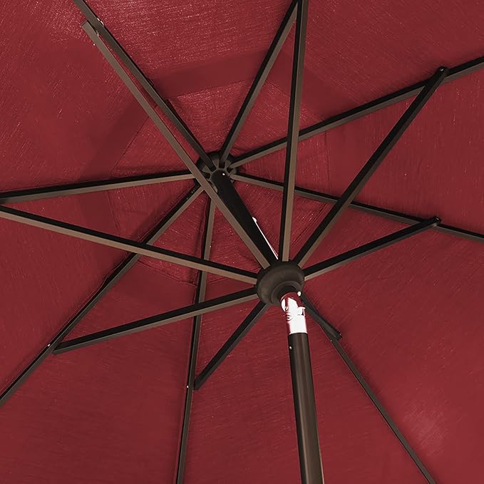 EliteShade USA 10-Year-Non-Fading 9Ft Market Umbrella Patio Umbrella Outdoor Table Umbrella with Ventilation, Burgundy