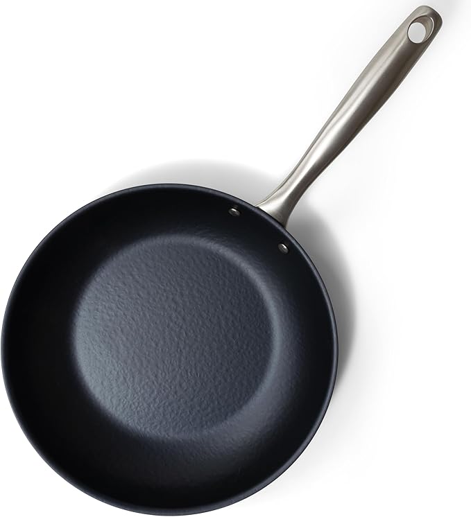 Alva Black Angus 9.5 & 11" Carbon Steel Frying Pan Set, Chef-Grade Hammered Blue Steel Skillet, Naturally Nonstick When Seasoned, PFAS/PFOA Free, Induction Oven, BBQ Safe, Lightweight Premium Cookware
