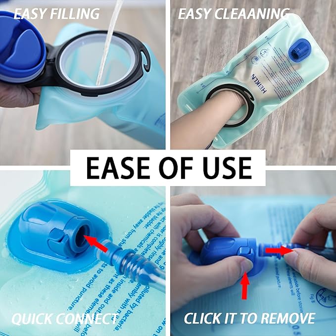 Hydration Bladder 1.5L-2L-3L,Leak Proof Water Reservoir, BPA Free Military Water Storage Bladder Bag Hydration Pack Replacement Easy Clean for Bicycling Hiking Camping Hunting Running