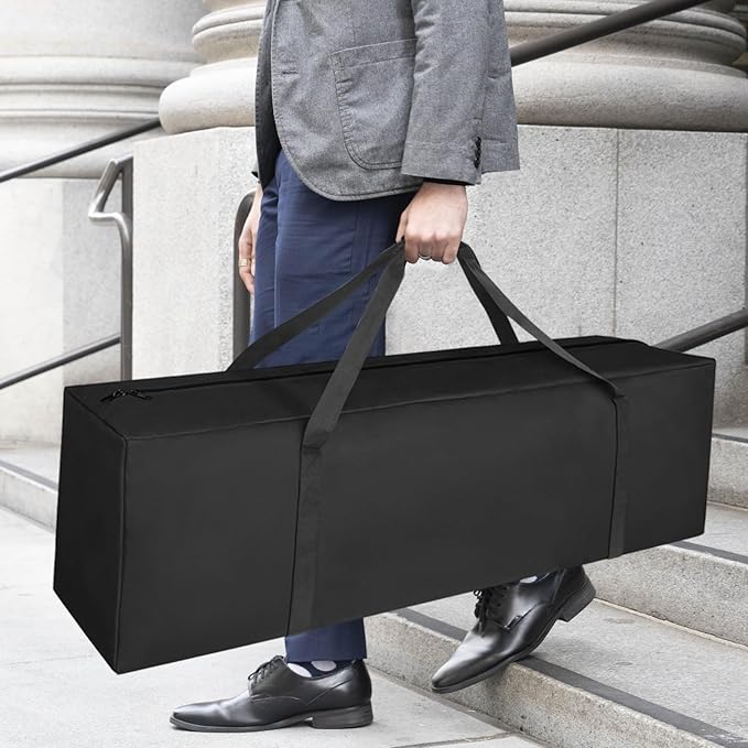 COOLBEBE 52" Sports Duffle Bag - 160L Extra Large Travel Duffel Luggage Bag with Upgrade 2-way Lockable Zippers, Sturdy & Water Resistant Long Duffle Bag for Camping Moving (Black 52inch 2Pack)