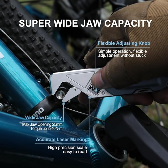 NexTool EDC Multi Tool, 6 in 1 Wrench Multitool with Knife, Flat/Phillips Screwdriver and Bottle Opener, Bike Multitool with 9 in 1 Bits Set and Nylon Pouch for Cycling Maintenancen, Household Repairs