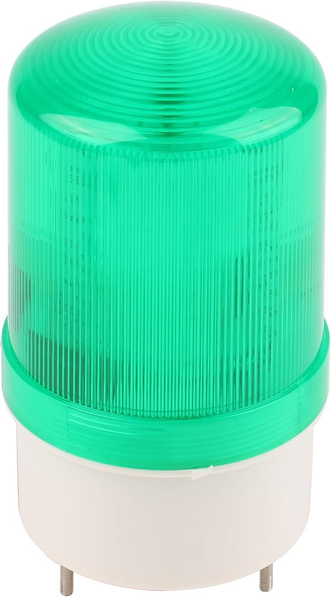 Industrial LED Rotating Strobe Beacon Warning Lights, Electrical Revolving Signal Lights for Emergency, 110v AC, Green, No Buzzer