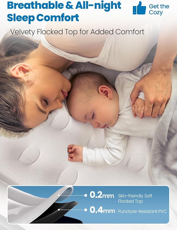 Full Size Air Mattress with Built-in Pump, 18" Raised Comfort, 48Hr Leak-Proof Test, Upgraded Honeycomb Pillar Design, Supports 600 lbs, 2.5-Min Inflation for Home Guest Room Camping