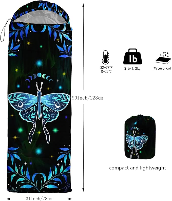 AILONEN Pink Lovely Rabbit Sleeping Bag for Girls Kids Adults,Warm and Cool Weather,Lightweight,Waterproof Backpacking,Cartoon Flowers Printed Bunny Sleeping Bag for Camping