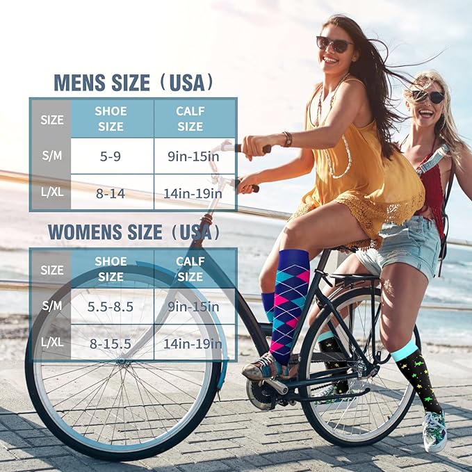 6 Pack Copper Compression Socks for Women and Men Circulation-Best Support for Medical, Running,Nursing,Athletic