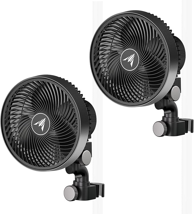 AC Infinity CLOUDRAY S6 2-Pack, Grow Tent Clip Fan 6” with Redesigned Long-Life EC Motor, Custom 10 Dynamic Wind Speeds and 10-Level Oscillation, for Hydroponics Circulation Cooling, 2-Count