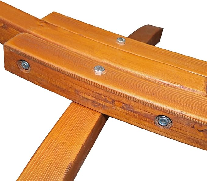 Sunnydaze Curved Wood Hammock Stand Only - 2-Person Wooden Hammock Stand for Outside with 400-Pound Capacity- 12-Foot