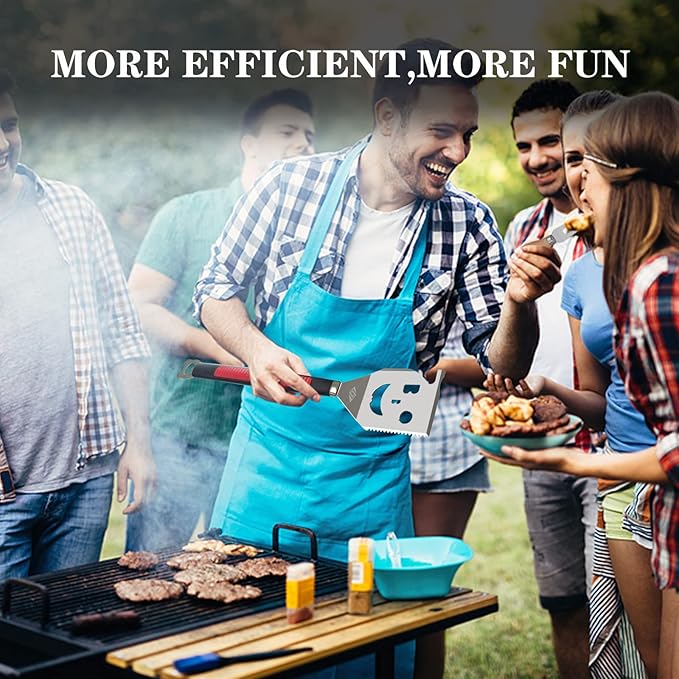 Grill Spatula for Outdoor Grill, 7-in-1 BBQ Spatula, Extra Long BBQ Tool, Box Package, Great Gifts for Men