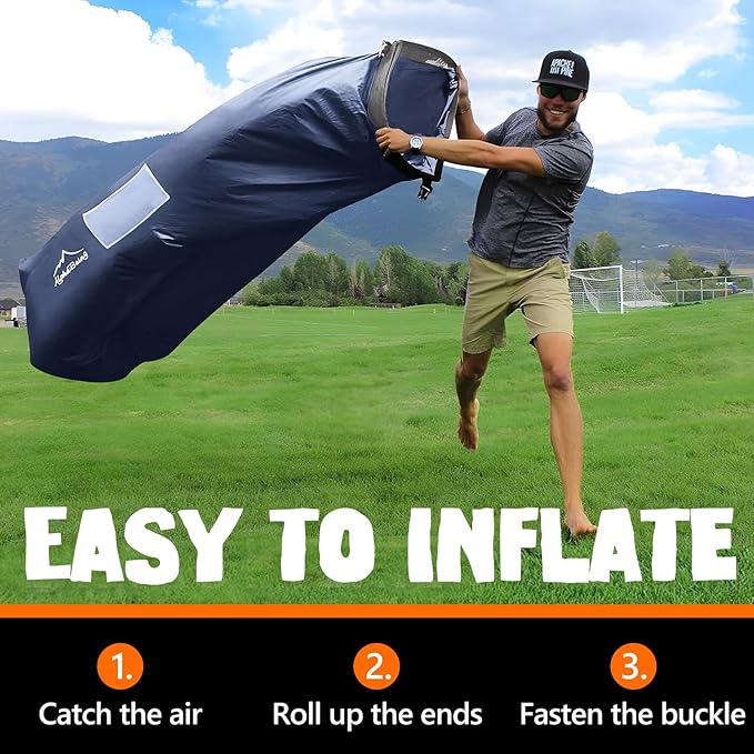 AlphaBeing Inflatable Lounger Beach Chair Accessories, Air Sofa Hammock Inflatable Couch for Camping Backyard Lakeside with Compression Sacks, Ideal Outdoor Gifts for Adults