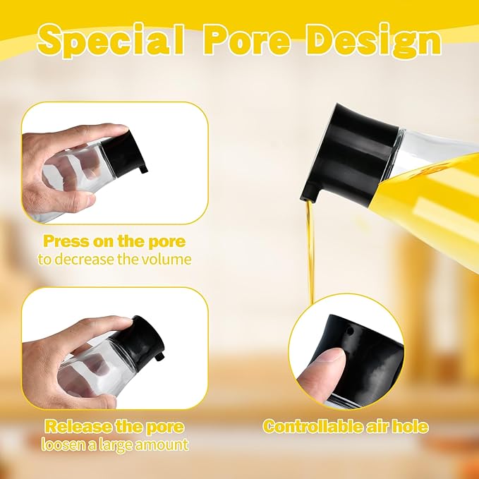 6Pcs Soy Sauce Dispenser, Leakproof Vinegar Cruet Dispenser Bottles Set, Glass Small Sauce Bottles, Black Soy Sauce Container, Oil Seasoning Bottle with Lid for Kitchen Cooking Barbecue, 5oz