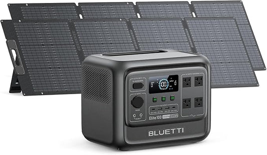 BLUETTI Solar Generator Elite 100 V2 with 2 200W Solar Panel (ship separately), 1024Wh Portable Power Station w/ 4 1800W AC Outlets, 35% Smaller, Ideal for Camping, Emergencies, Backup Power (2025New)