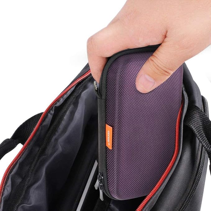 Hard EVA Carrying Case - GLCON Protective Electronic EVA Storage Case for Power Bank, Charger, Earbuds, Cell Phone, Battery - Portable Small Travel Bag with Mesh Inner Pocket + Zipper Enclosure