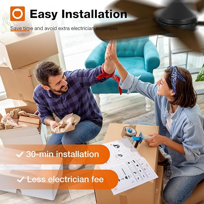 addlon Ceiling Fans with Lights, 32 inch Black Ceiling Fan with Light and Remote Control, Reversible, 3CCT, Dimmable, Noiseless, Small Ceiling Fan for Bedroom, Farmhouse, Indoor/Outdoor Use