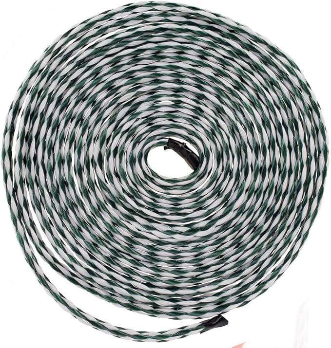 Hollow Braid Polypropylene Rope (1/4 Inch, 500 Feet, Hunter Green and White) - Barrier Rope - Trail Marking, Crowd Control, Golf Courses