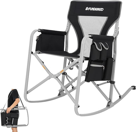 FUNDANGO Camping Director Chair for Adults, Foldable Portable Chair Outdoor Folding for Outside, Backyard, Patio, Lawn, Garden