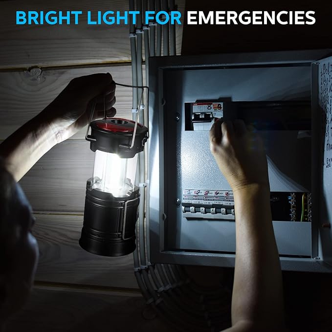 8 Pack Camping Lights and Lanterns Battery Powered Lanterns for Power Outages Lantern Flashlight Red Light and Magnet Base Collapsible Portable Waterproof Emergency Light for Hurricanes Outdoor Hiking