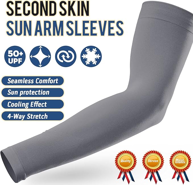 GOUNOD Sun Protection Cooling Arm Sleeves with Thumb Holes - Gardening Outdoors Sports Workouts Sunscreen Arm Sleeves