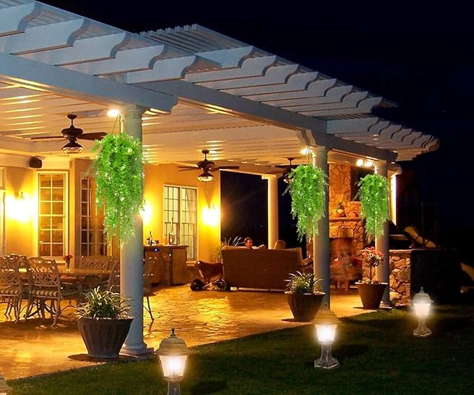 Artificial Hanging Plants Wall Decoration Faux Hanging Plants Indoor Fake Money Plants Hanging Plants Fake Plastic Plants for Indoor Bedroom Wall Home Garden Wedding Party Decorations(Light Green)