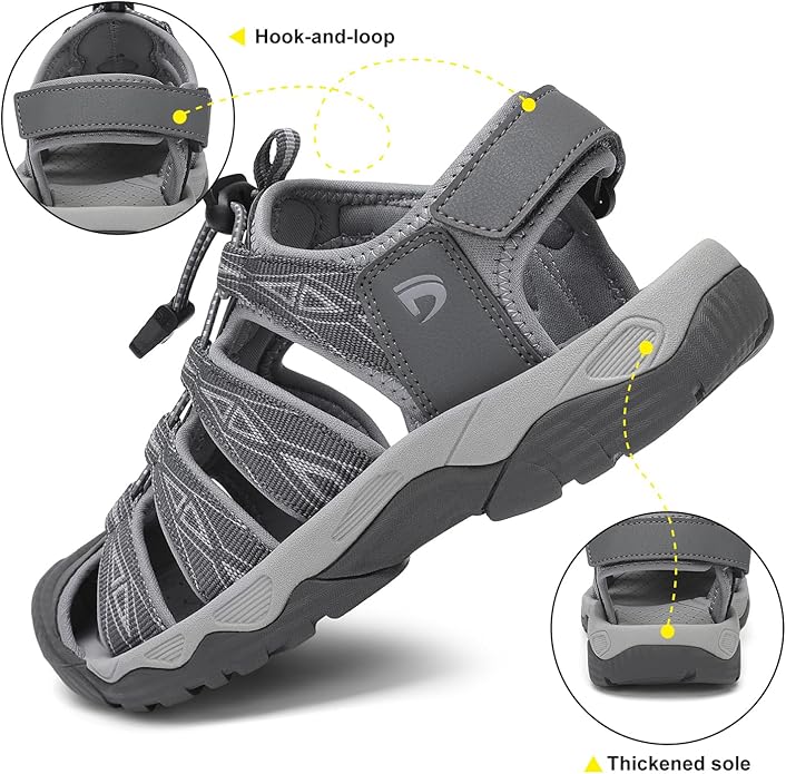 Dannto Women's Sport Hiking Sandals Closed Toe Outdoor Athletic Walking Sandal Lightweight Summer Water Shoes